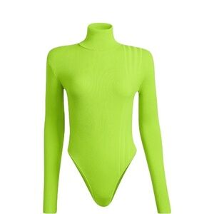NWT Adidas x Ivy Park Halls of Ivy Lime Green Long Sleeve Bodysuit size-M